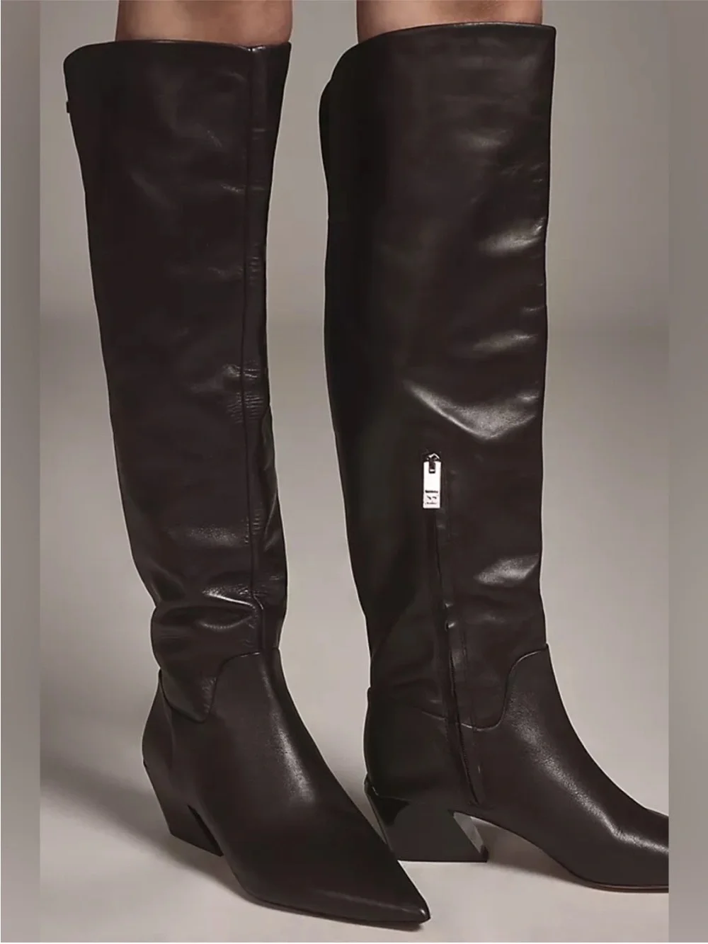 Franco Sarto Gwyn Knee High Boot Eggplant Purple Leather Sz 9 NWOB HTF Color